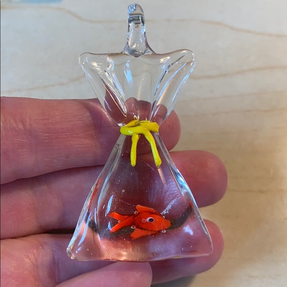 Hand Blown Fish in a Bag Necklace - Picture 5 of 7